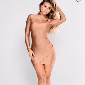 Xs bodycon dress in nude